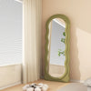 Irregular Wavy Velvet Floor Standing Full Body Mirror
