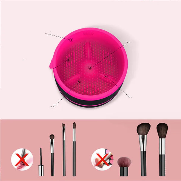 Electric Makeup Brush Cleaner Machine silicone cleaning tool for effective brush cleaning and maintenance.