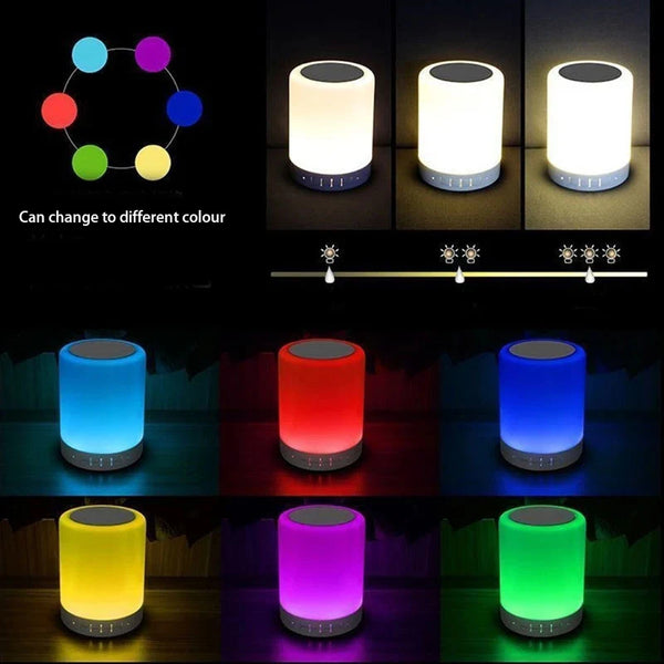 Smart Portable Plastic LP-25125 Wireless Speaker Lamp with RGB lighting features and color change options.