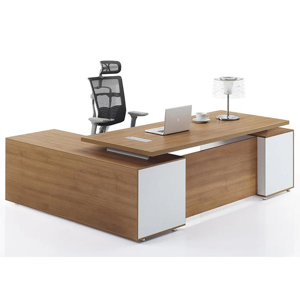 20M Modern Luxury Executive CEO Desk with stylish office chair and modern lamp, perfect for an executive workspace.