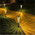 Waterproof LED Solar Street Light illuminating a garden pathway with beautiful shadows.