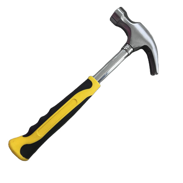 Steel Roofing Claw Hammer with a comfortable yellow and black grip, ideal for roofing and construction tasks.