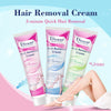 Natural Quick Permanent Hair Removal Cream by Disaar displayed in three tubes with a model's leg.
