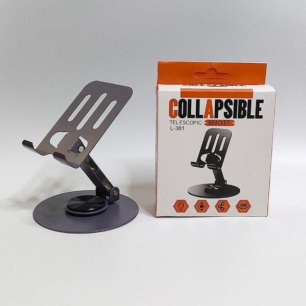 Metal Live Mobile Phone Holder displayed with packaging, ideal for hands-free streaming and video calls.