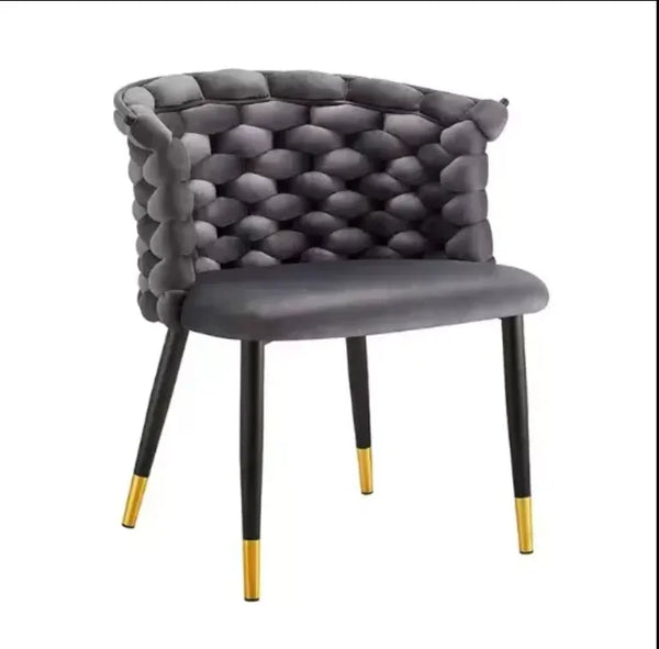 Luxury Rope Accent Dining Chair in modern design with backrest and stylish legs for dining or living spaces.