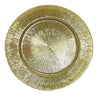 European Style 13-Inch Gold Rim Dinner Plate featuring an elegant textured gold design for refined table settings.