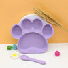 Bear Paw Shape Silicone Baby Feeding Plate Set
