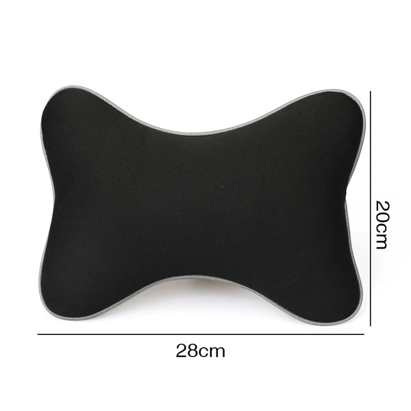 Soft Memory Foam Car Neck Rest Pillow in black, designed for ergonomic neck support while driving.