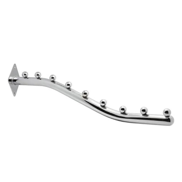 Wall Mounted Metal Multi-functional Waterfall Hook showcasing a sleek, chrome design for efficient garment storage.