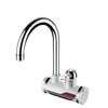 Instant Electric Heating Water Faucet with Shower showing sleek design and digital temperature display.