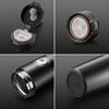 Close-up details of the 500ml Vacuum Insulated Thermos Bottle lid and body, showcasing functionality and design.