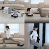 Person using the Four-Wheel Abdominal Roller with Elbow Support for core exercises at home.