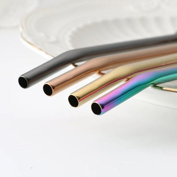 Stainless Steel Reusable Drinking Straw Set