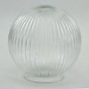 Clear Ribbed Glass Globe Pendant Lampshade showcasing a modern design with ribbed texture for soft lighting.