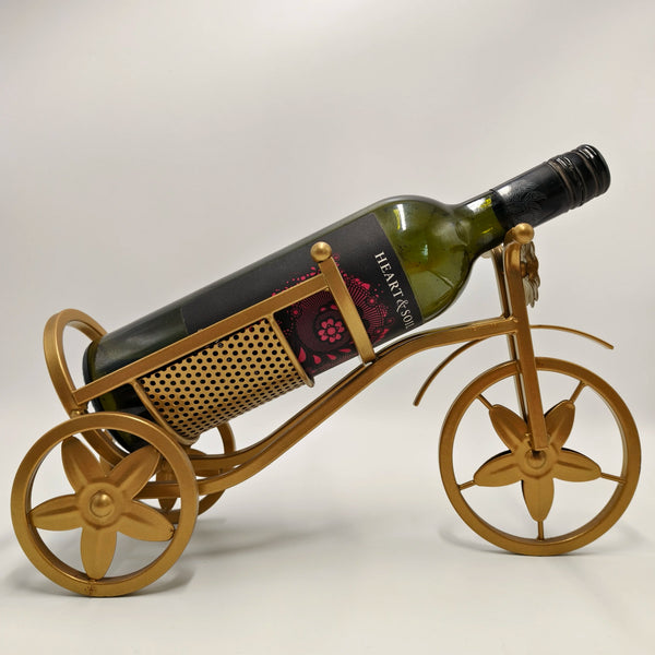 Gold Bicycle Wine Bottle Holder and Display Stand