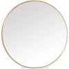Large Full Circle Black Metal Framed Wall Mirror
