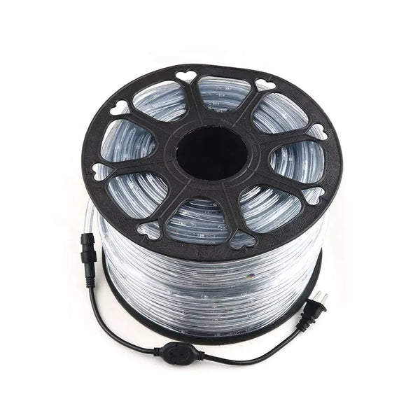 100m Heavy Duty Extension Cable Reel on a black spool, designed for extended outdoor electrical use.