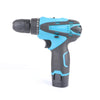 10mm Cordless Impact Drill and Driver Tool Kit side view with blue and black design.