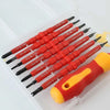 32-in-1 Insulated Precision Screwdriver Kit with red and yellow screwdrivers in a clear storage case.