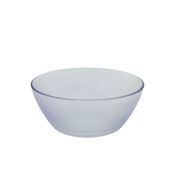 Gold Rimmed Colored Glass Bead Dot Bowl showcasing elegant design and textured finish for serving desserts or snacks.