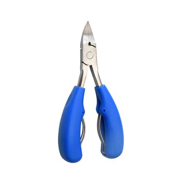 Professional Nail Cutter Nipper for Thick Nails with blue handles and precision blades for easy nail trimming.