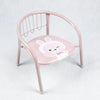 Thickened Children's Backrest Dining Chair in pink with a cute bunny design for kids' dining and play.