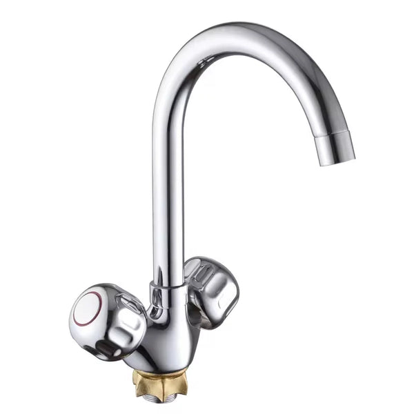 Dual Handle Chrome Kitchen Sink Mixer Tap