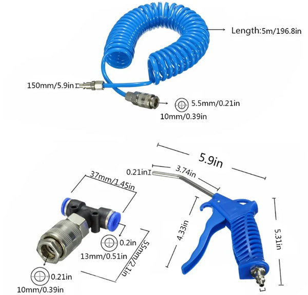 Heavy Duty Air Duster Gun with 5m Recoil Hose