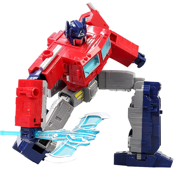 DIY Heroic Anime Action Figure Transformation Truck in robot form holding a sword, showcasing its dual transformation feature.