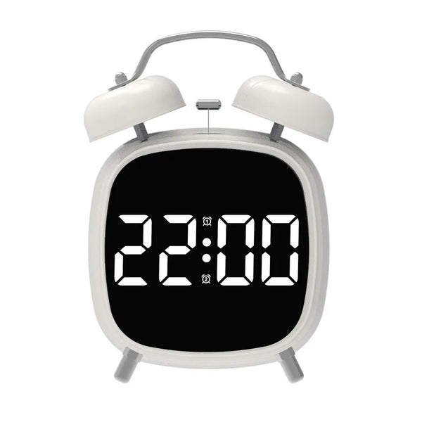 Digital Loud Bell Alarm Clock with Snooze displaying time 22:00 on a classic design.