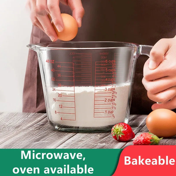 Heat-Resistant Glass Measuring Cup with Handle