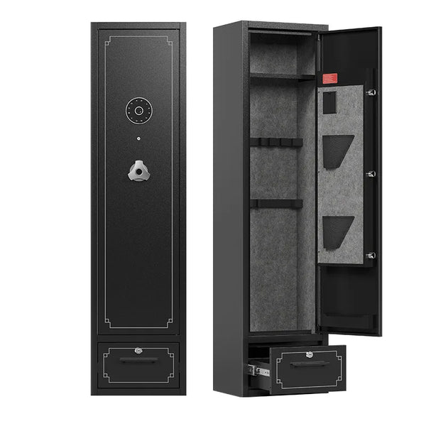 Modern Fingerprint Electronic Safe Cabinet, featuring biometric access, stylish design, and spacious interior for valuables.