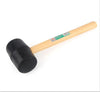 Heavy Duty Rubber Mallet with Wooden Handle on a white background.