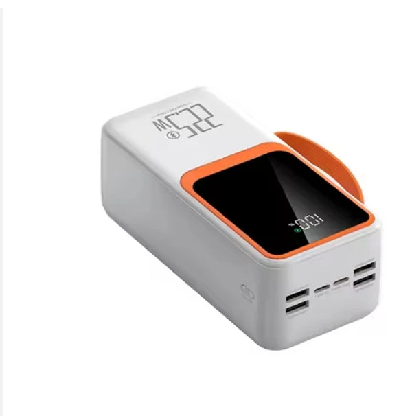 58000mAh Waterproof Power Bank with 22.5W Fast Charging, sleek design with multiple USB ports.