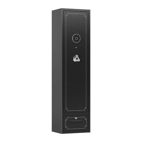 Modern Fingerprint Electronic Safe Cabinet with a sleek black design for secure document storage.