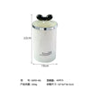 Plastic Round Storage Jar with Lid in white with a black lid, perfect for kitchen and bathroom organization.