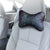 Colorful Plaid Memory Foam Car Neck Pillow on a car seat providing ergonomic support for a comfortable driving experience.