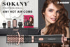 4 in 1 Hot Air Brush Styler by SOKANY, featuring multiple attachments for drying, styling, and curling hair.