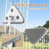 Extendable Window Cleaning Tool with a triangular scrubber and soft scraper for effective window cleaning.