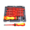 32-in-1 Insulated Precision Screwdriver Kit including various bits and handles organized in a clear case.