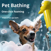 Dog enjoying a bubble bath with the ABS Pet Bubble Machine for Cats and Dogs.