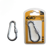 8x80mm Lockable Mountaineering Buckle shown with packaging, featuring a durable carabiner and screw-gate locking mechanism.