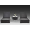 Outdoor Garden Lounge Daybed Wicker Deck Bed features two wicker loungers and a stylish side table.