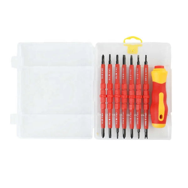 32-in-1 Insulated Precision Screwdriver Kit with assorted bits and handle in a compact storage case.