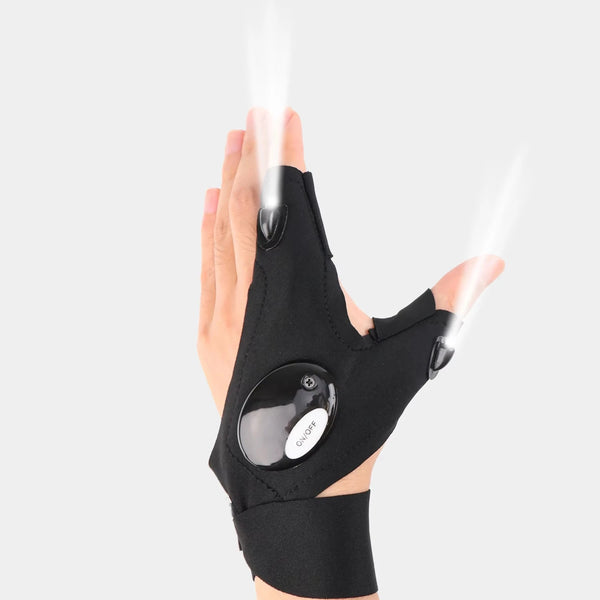 LED Summer Half-Finger Work & Outdoor Gloves with built-in illumination for hands-on tasks in low-light conditions.