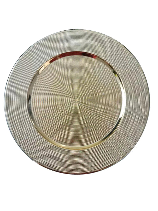 Stylish PP Charger Plate with a textured design, perfect for enhancing table settings and special events.