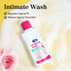 Natural pH Balanced Rose Intimate Wash in a clean setting with a rose, promotes vaginal pH regulation and relief from discomfort.
