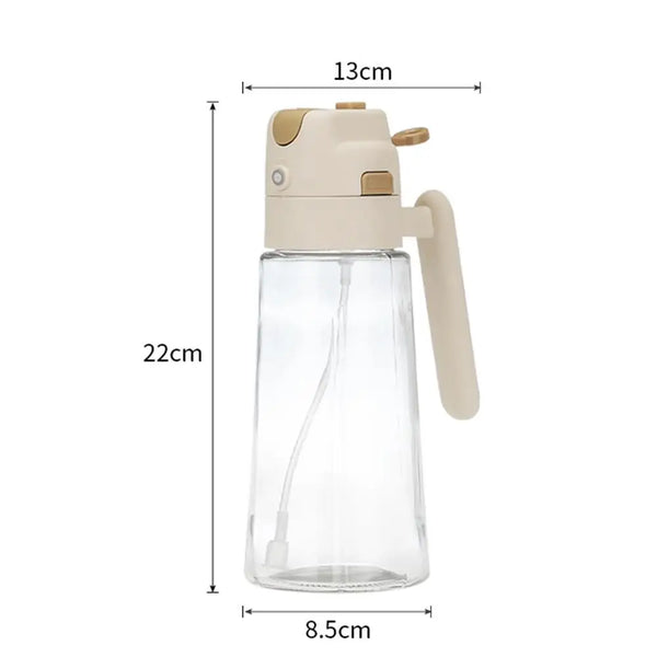 Glass Oil Dispenser Bottle with Flip Cap and Handle 680ml