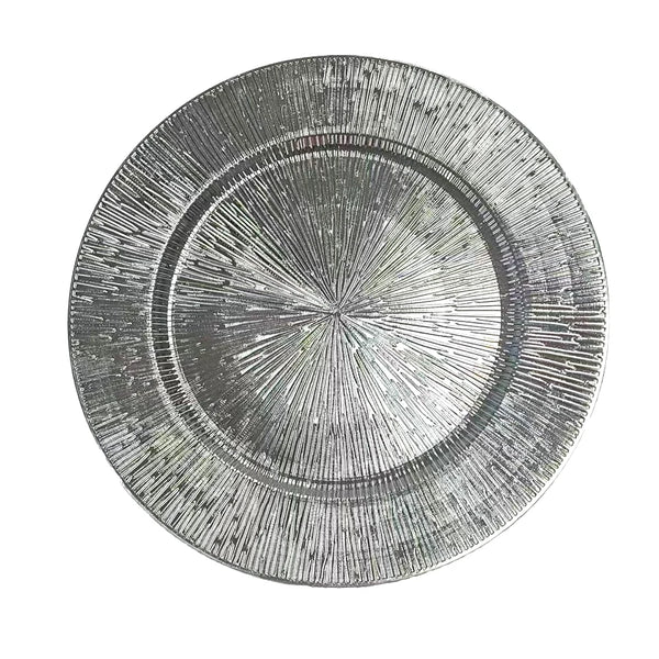 European Style 13-Inch Gold Rim Dinner Plate, elegant decorative serving plate for refined table settings.