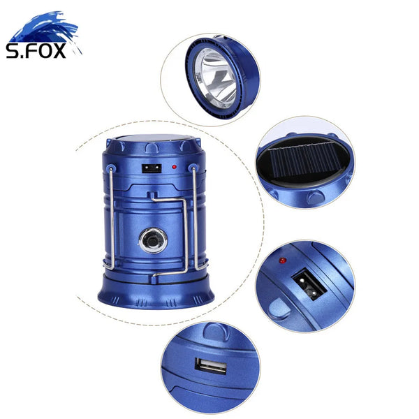 Solar Power Multi-Function Rechargeable Camping Lantern